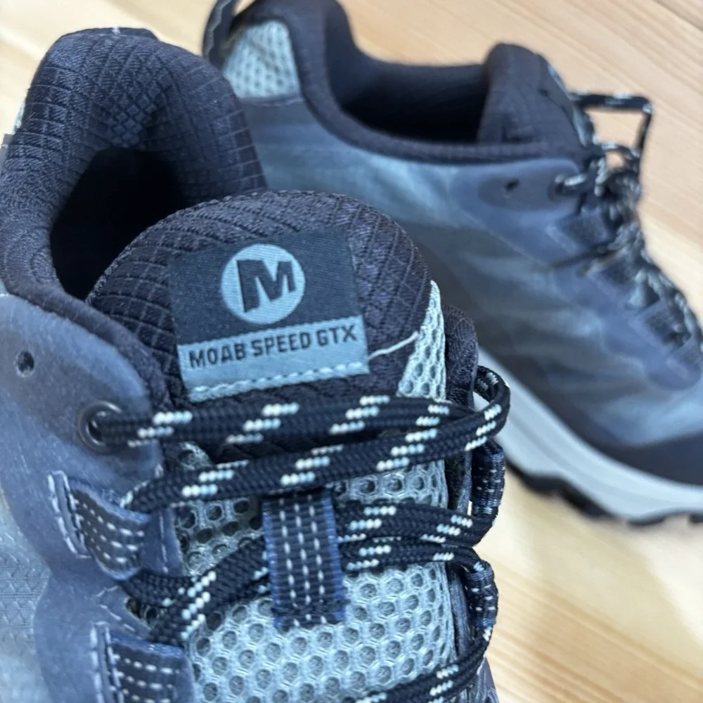 Merrell Moab Speed GTX Gore-Tex Navy Mid Hiking Boots Shoes - Womens Size 7 - Picture 3 of 7